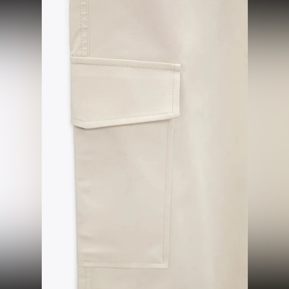 Zara Women's High Waist Belted Gabardine Fabric Pants - Picture 7 of 10